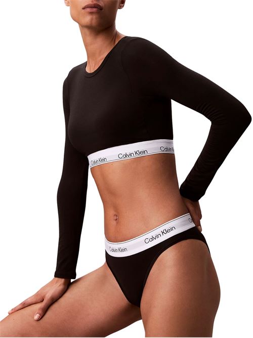 Bralette manica lunga nera Calvin Klein | LV00QF8600UB1